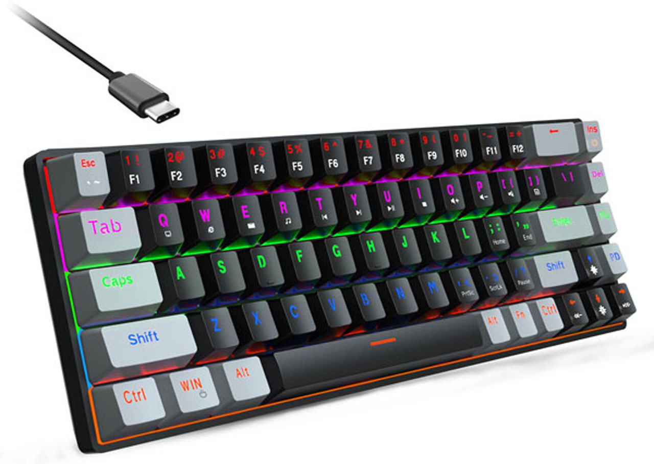 Mechanical Keyboard 68 Keys Anti-Ghosting Wired RGB Multiple